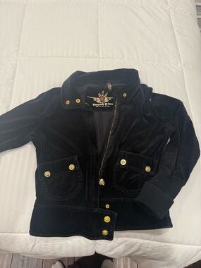 TWISTED HEART Black Velvet Jacket with Gold Buttons